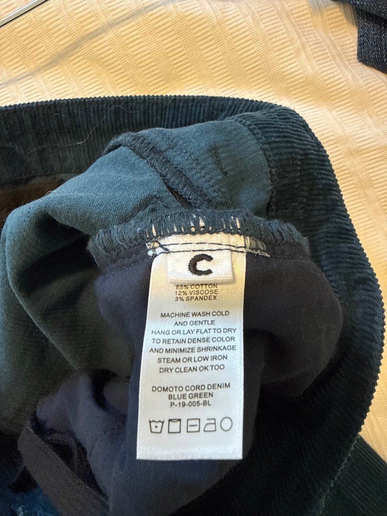 Roucha Blue Corduroy Cropped Barrel Leg Pants Size C — image 5 of 6